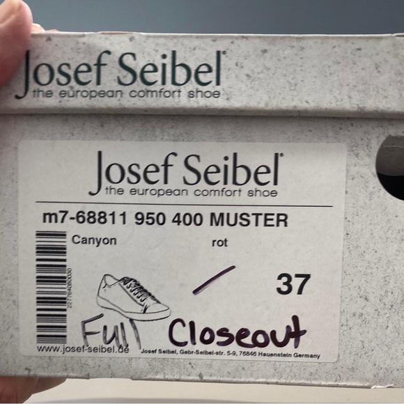 Josef Seibel Canyon Sneakers | Red Leather Comfort Shoe – EU 37 US 6.5/7 - Picture 4 of 5